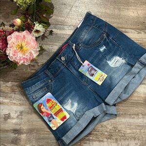 Wax Jean Blue Push-Up Denim Shorts Large
